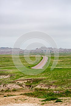 Badlands National Park in South Dakota with the Badlands Loop Road, Highway 240