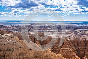 The Badlands National Park in South Dakota USA