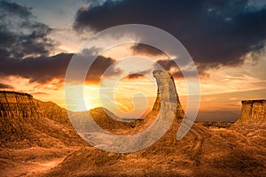 Badlands National Park sunset in South Dakota