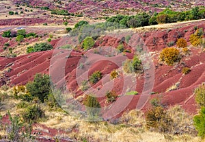 Badlands near Lac du Salagou in France