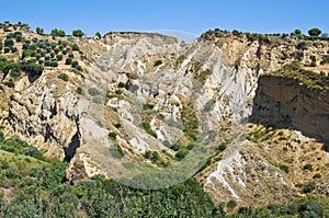 Badlands. Rocca Imperiale. Calabria. Italy.