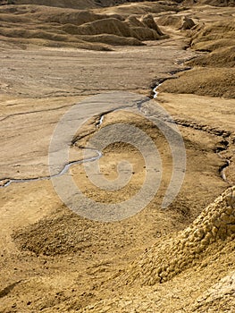 Badlands of romania, vulcanii noroisi reserve near berca, buzau county, mud vulcanoes landscape