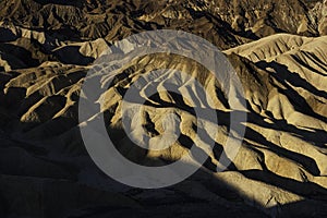 Badlands at sunrise in Zabriskie Point