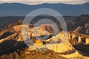 Badlands valley Clay mountains. Lazio, Italy.