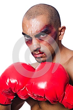 Badly beaten boxer