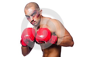 Badly beaten boxer