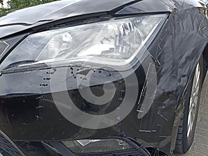 Badly repaired damaged car