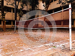 A badminton court between the college premise .