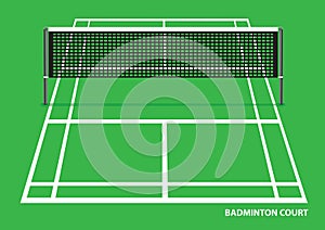 Badminton Court Vector Illustration