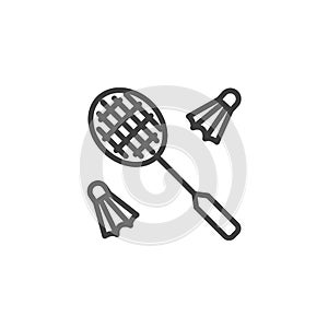 Badminton game line icon