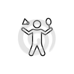 Badminton icon vector set on white background