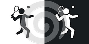 Badminton icon vector set on white background