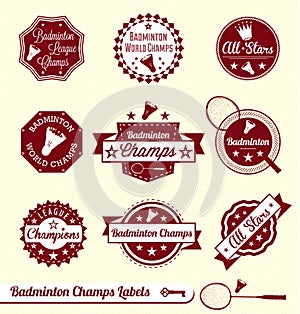 Badminton League Labels and Stickers