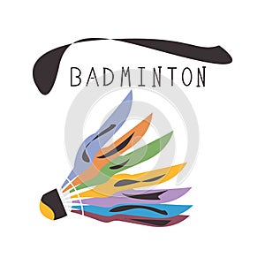 Badminton logo, sweater of different colors, illustration for sporting events, organizations, journalistic materials