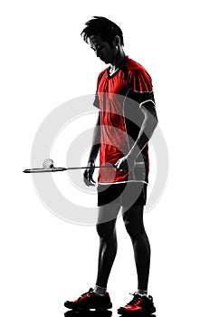 Badminton player young man silhouette