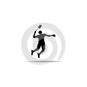 Badminton Players Silhouettes Set.vector Collection of sportsmen. Vector