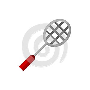 Badminton Racket Icon Flat Design Simple Sport Vector