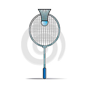 Badminton racket & shuttlecock in color