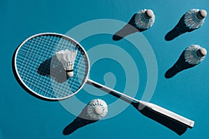 Badminton racket and shuttlecocks