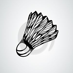 Badminton shuttlecock or badminton ball. Vector clip art