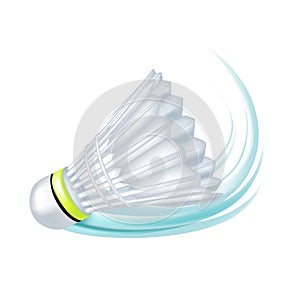 Badminton shuttlecock in movement