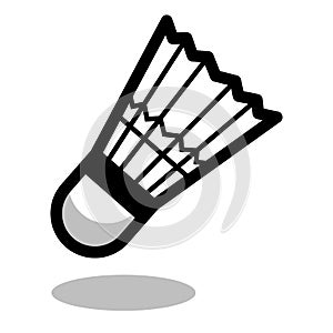 Badminton shuttlecock racket sport ball logo vector line 3d game icon