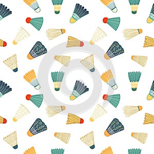 Badminton shuttlecock seamless pattern