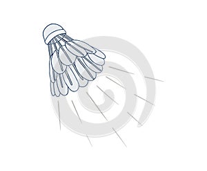 Badminton shuttlecock. Shuttlecock icon in flat cartoon style. Sports accessories. Badminton game equipment. Vector illustration