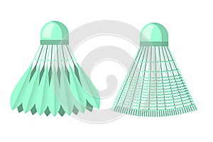 Badminton shuttlecocks of two types. Vector isolated illustration