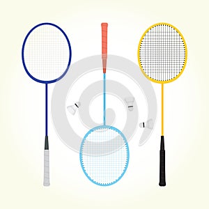 Badminton vector set