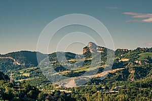 The Badolo cliff Rocca di Badolo and Mount Mario