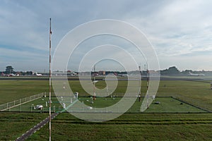 BADUNG/BALI-DECEMBER 07 2017: A landscape of Meteorological garden at Ngurah Rai Airport Bali in the morning when the sky full