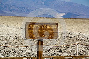 Badwater Basin Sign, Death Valley, Nevada