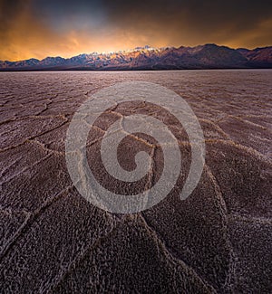 Badwater Basin Sunrise Under Eerie Skies