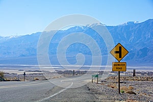 Badwater Road Sign Beside Road