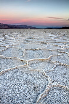 Badwater sunset, Death Valley photo
