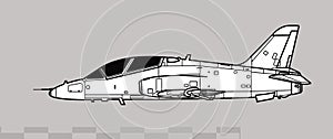 BAE HAWK T1A, T-45 Goshawk. Vector drawing of advanced trainer aircraft. photo