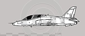 BAE HAWK T1A, T-45 Goshawk. Vector drawing of advanced trainer aircraft.