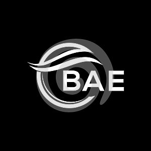 BAE letter logo design on black background. BAE creative circle letter logo concept. BAE letter design