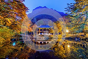 Baekyangsa Temple in autumn,Naejangsan Park in South Korea