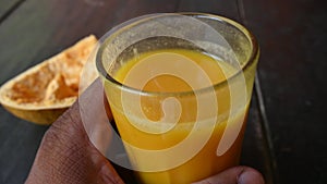 Bael or Aegle marmelos fruit juice.