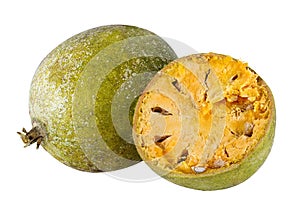 Bael fruits or wood apple fruit Aegle marmelos on a white