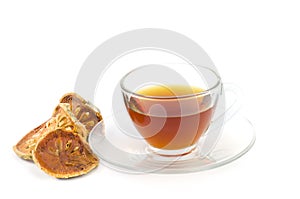 Bael tea isolate on white