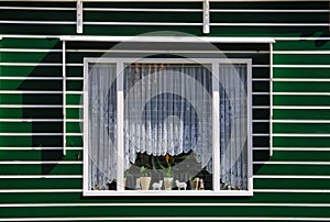 Baeutiful windows in Netherlands with lace curtains