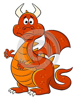 Baffled cartoon dragon