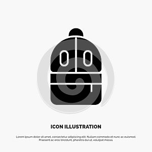 Bag, Back bag, Study, Read solid Glyph Icon vector