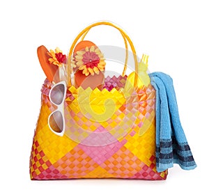 Bag with beach items
