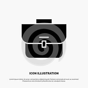 Bag, Case, Suitcase, Workbag solid Glyph Icon vector