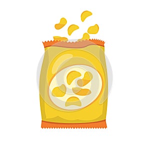 Bag of chips clip art with flat design
