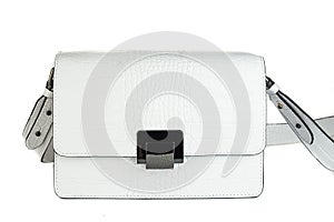 Bag clutch isolated on white leather isolated fashion women